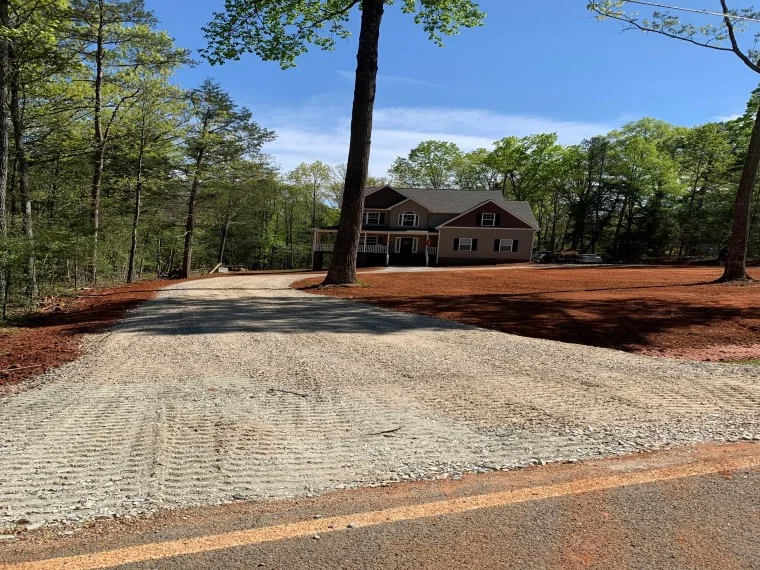 Finished jobsite front view with path